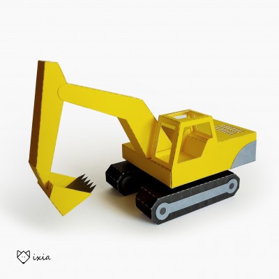 EXCAVATOR. SVG, DXF, EPS and PDF Paper Toy Templates