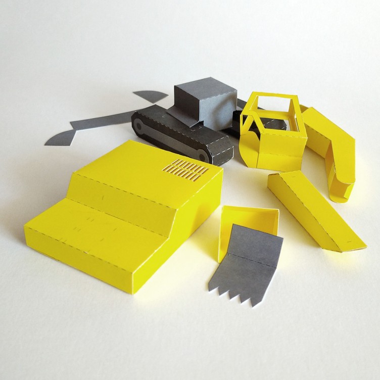 EXCAVATOR Paper Toy. SVG
