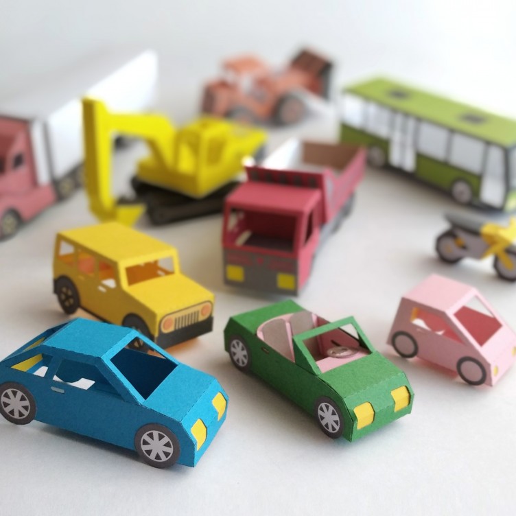 VEHICLES Paper Craft Set. SVG