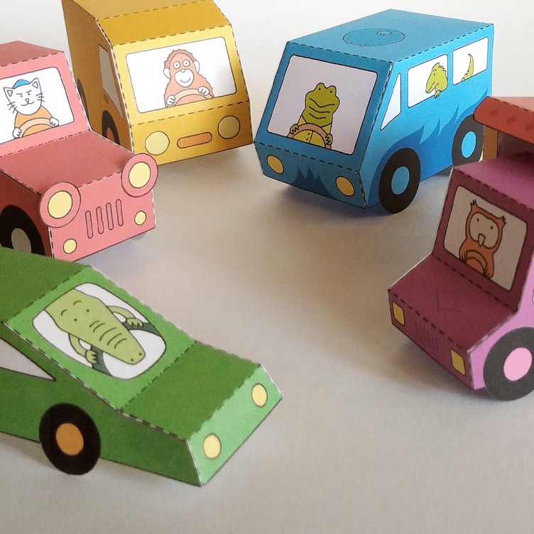 Paper cars and trucks for kids