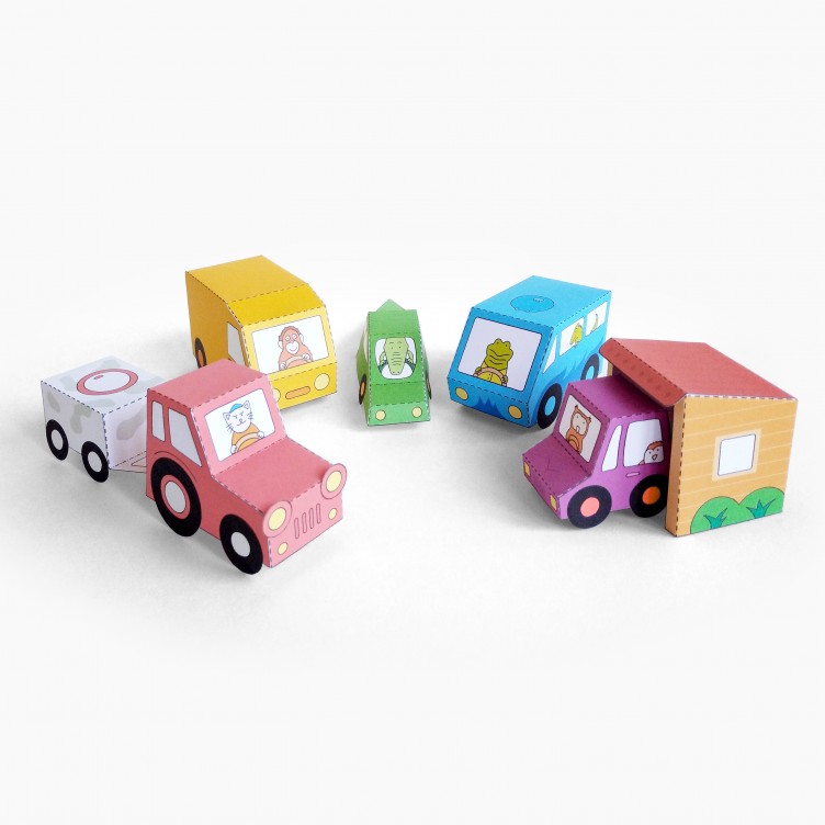 MOTORS. The Set of 4 parts. Easy Paper Toys