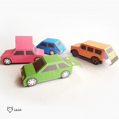 CARS 4 in 1. Paper Toys / Gift Boxes