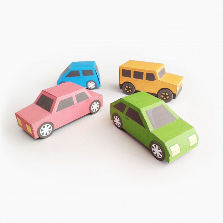 CARS 4 in 1. Paper Toys / Gift Boxes