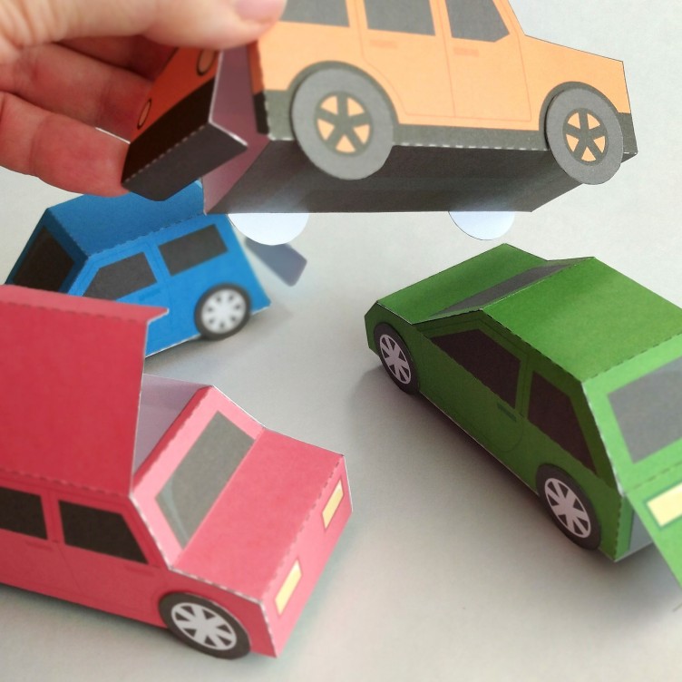 CARS 4 in 1. Paper Toys / Gift Boxes