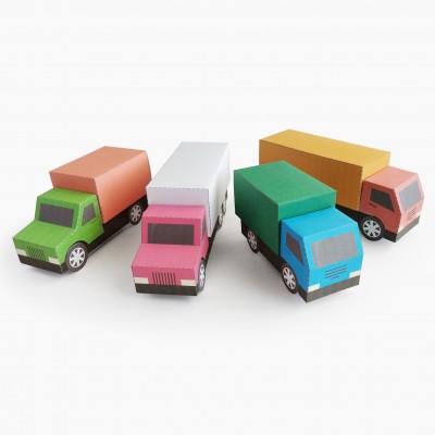 TRUCKS 4 in 1. Paper Toys / Gift Boxes