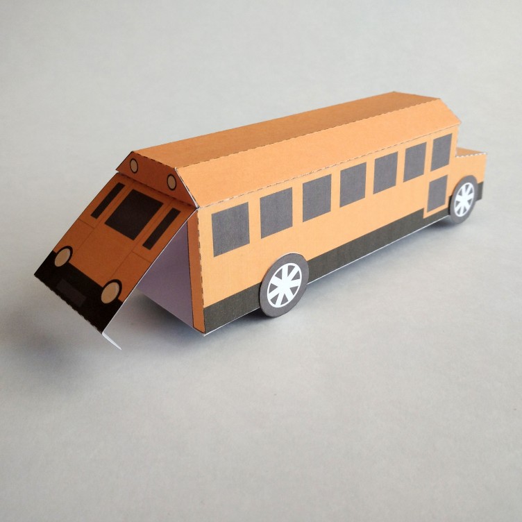 BUS Type C. Paper Craft School Bus / Gift Box